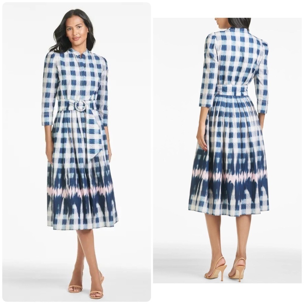 New! Sachin & Babi x Anthropologie Mari Gingham Cotton Midi Dress💙sz 2, 6 & 10